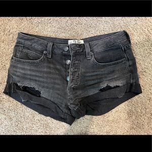 Free People Black Jean Shorts
